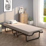 Costway 80 x 200 cm Klappbares Gästebett Faltbares Faltbett mit Matratze aus Rückstellschaum Beige hergestellt in Italien Herkunft: Italien