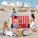 Costway Riesiges 4-Gewinnt-Spiel Riesen-Spielset 104 cm Reihe-Spielbrett mit Jumbo-Ringen & Schnellverschluss-Schieber