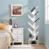Costway 10-stöckiges Baum-Bücherregal mit Schublade Bodenstehendes Lagerregal Weiß
