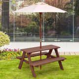 Costway 3-in-1 Picknicktisch mit Abnehmbarem Sonnenschirm Kindertische kindersitzgruppe