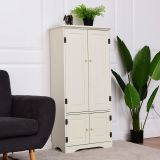 Costway Antik Holz Highboard Hochschrank Kommode mit Verstellbaren Ablageboden