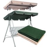 Costway Sonnendach Ersatzdach Dachbezug für Hollywoodschaukel Beige/Grün 191 x 132 cm-Grün