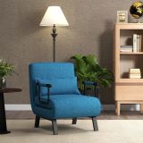 Costway 4 in 1 Schlafsessel Klappbar Schlafsofa mit 5 Stufig Verstellbarer Rückenlehne Blau
