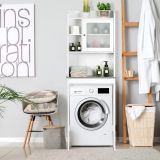 Costway Toilettenregal Badezimmer-Platzsparer mit verstellbaren Ebenen 59 x 19 x 173 cm Weiß