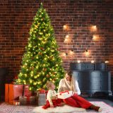 Costway 200cm künstlicher Weihnachtsbaum Tannenbaum Christbaummit 1100 Zweigen & Premium Kunstbaum grün