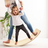 Costway Balance Board Kurviges Board Balancierbrett aus Holz 90 x 30cm