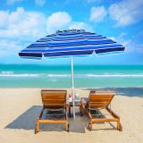 Costway 2,2 M Strandschirm UPF50 + Sonnenschutz Tragbarer Sonnenschirm Terrassenschirm-Dunkelblau