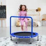 Costway Kindertrampolin Mini-Trampolin klappbares Trampolin für Kleinkinder Blau + schwarz