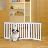 Costway Absperrgitter Hunde 60cm Hoch Schutzgitter Holz klappbar 3 Paneelen Weiß