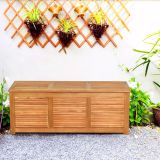 Costway Gartenbox Aufbewahrungsbox für Garten und Hinterhof Akazienholz 120x45x45cm