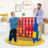 Costway Jumbo 4-Gewinnt-Set 119 cm großes Vier-Gewinnt Spiel für Kinder Blau
