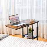 Costway Laptoptisch mit Höhen- und Neigungsverstellbar 3 Ebenen Beistelltisch Vintage