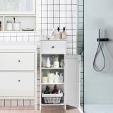 Costway Badezimmer-Bodenschrank Freistehender Schrank mit Schublade Badschrank 35,6 x 30,5 x 88 cm Weiß