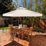 Costway Ersatz-Oberabdeckung 300 x 300 cm Terrassenüberdachung für Doppelstöckigen Pavillon Beige