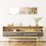 Costway Rechteckiger Ganzkörperspiegel mit Hängehaken für Tür 33x119cm Weiß