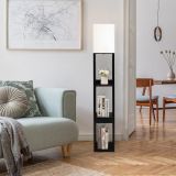 Costway Moderne Regal-Stehlampe Dimmbare Standlampe mit Schublade 26 x 26 x 159,5 cm