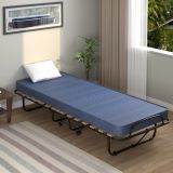 Costway Klappbett mit Matratze Trag- und Rollbares Gästebett 190 x 80 x 33 cm Blau hergestellt in Italien Herkunft: Italien