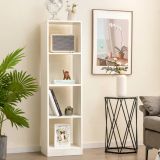 Costway Eckregal 142 cm Schmales Bücherregal 38 x 33 x 142 cm Weiß