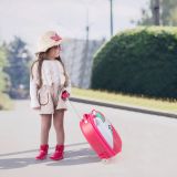 Costway Rollkoffer Hartschalen-Handgepäck für Kinder 33 x 22 x 45 cm Rosa