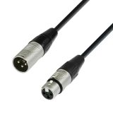 DMX-Kabel XLR male/female, 3 pol. 1 Meter, schwarz