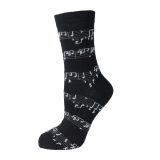 Socken, schwarz mit Notendruck, BK, 46/48 Geschenke für Musiker