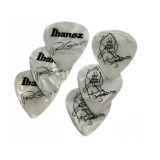 Ibanez Paul Gilbert Guitar-Pick Pearl White 6er Pack Celluloid Picks Heavy 1mm