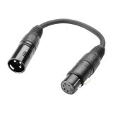 3 STAR DHM 0020 DMX Adapterkabel 5-Pol XLR Female auf 3-Pol XLR Male, 0,2 m