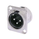 XLR Neutrik NC3MD-L-1, XLR 3-polige Einbaustecker, male, vernickelt
