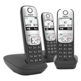 Gigaset A690A Trio | Basis + 2 Handsets | Anrufbeantworter | Rufnummernanzeige | Rufweiterleitung | Zeit-/Tagesstempel | Eco DECT | Freisprechmodus  | schnurlos