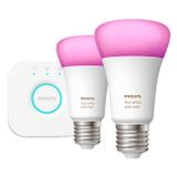 Philips Hue Bluetooth White & Color Ambiance LED | E27 | 75Watt | 800lm | Doppelpack inkl. Bridge