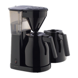 Melitta Easy Therm II | Kaffeemaschine | Inklusive extra Kanne | Isolierte Kannen | 1050 Watt | Automatische Abschaltung | Transparenter Wassertank | Schwarz