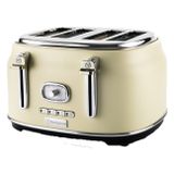 Westinghouse WKTT809 | Toaster | Langschlitztoaster | 1750 Watt | 4 Toastschlitze | Krümelschale | Kontrolleuchte | Retro Design | Aufsatz | Weiss