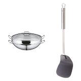 WMF Wok Macao 36cm | Wok-Pfanne aus Cromargan Edelstahl rostfrei 18/10 | Spülmaschinengeeignet | Ideal für scharfes Anbraten bei hohen Temperaturen
