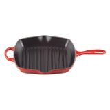 Le Creuset Signature Gusseisen-Steakgrillpfanne Quadratisch 26cm Kirschrot | emaillierte Innenseite | Hohe Rippen | alle Herdarten | Spülmaschinenfest | Eisen