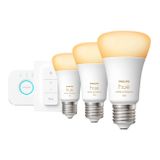 Philips Hue White ambience Starter-Kit E27 | 1100 lm | Farmtemperatur: 2200-6500k + 16 mio. Farben | Sockel: E27 | 25000 Std. Nennlebensdauer | Huebridge