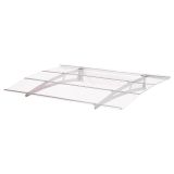Superroof Vordach Madrid 1400 pulverbeschichtet silbergrau 140 x 90 cm