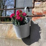 Hängetopf Zink Pflanztopf mit Haken Blumentopf Vintage Kräutertopf Balkon Garten