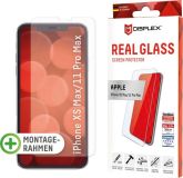 Displex »DISPLEX Real Glass Panzerglas für Apple iPhone XS Max/11 Pro Max (6,5), 10H Tempered Glass, mit Montagerahmen, 2D« für Apple iPhone 11 Pro Max, Apple iPhone XS Max, Displayschutzglas