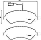 BREMBO Bremsbelagsatz P 23 136 Bremsbeläge,Bremsklötze FIAT,PEUGEOT,CITROËN,Ducato Kastenwagen (250_, 290_),Ducato Bus (250_, 290_)