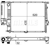 MAHLE Kühler, Motorkühlung  für BMW 17101728769 17111719306 1469177 CR 280 000S