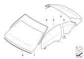 BMW Frontscheibe grün Graukeil 51317192982 - Bildposition 01