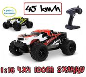 Blij´r Speed´r ferngesteuerter RC Monstertruck Rot 45 km/h, 1:18, 2 Akkus, Allrad, 100m, Ersatzkarosserie