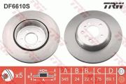 Trw Bremsscheibe Bmw: 7, 6, 5 DF6610S