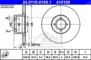 Ate Bremsscheibe Bmw: 1500-2000, 02 24.0110-0109.1
