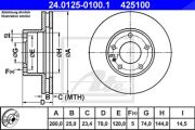 Ate Bremsscheibe Bmw: 7, 5 24.0125-0100.1