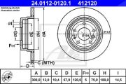 Ate Bremsscheibe Hinterachse Voll Bmw: 7 24.0112-0120.1