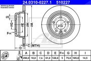 Ate Bremsscheibe Hinterachse Voll Bmw: 5 24.0310-0227.1