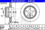 Ate Bremsscheibe Bmw: Z4 24.0119-0112.1
