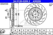 Ate Bremsscheibe Bmw: Z4, 3 24.0128-0209.2