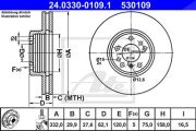 Ate Bremsscheibe Vorderachse Belüftet Bmw: X5, X3 24.0330-0109.1